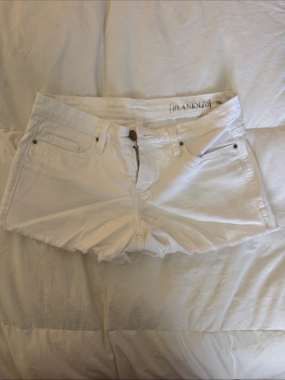 Blank NYC White Denim Jean Shorts